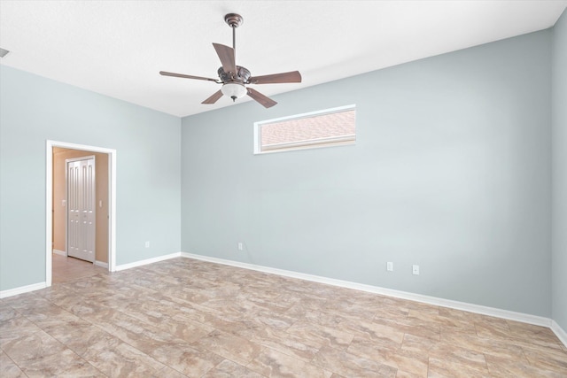 empty room with ceiling fan