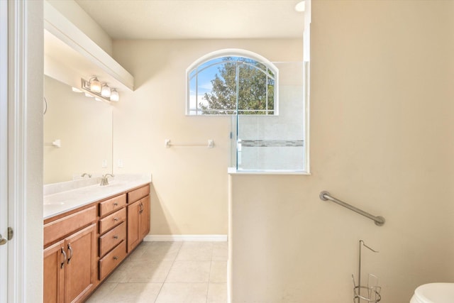 bathroom featuring vanity and tile patterned floors