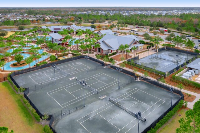 drone / aerial view with a residential view