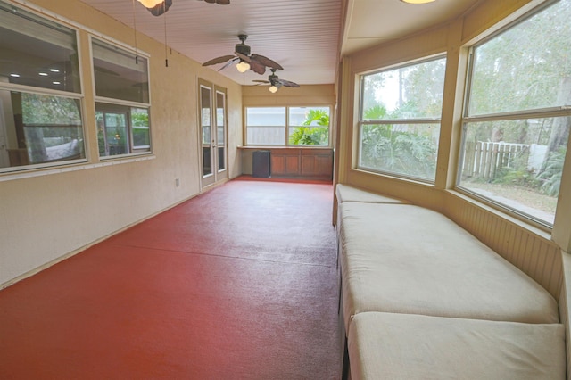 312 Brantley Harbor Dr, Saint Augustine, FL 32086 - unfurnished sunroom featuring carpet floors and a ceiling fan