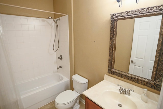 312 Brantley Harbor Dr, Saint Augustine, FL 32086 - bathroom with vanity, shower / bathtub combination with curtain, and toilet