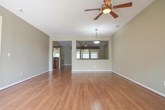 312 Brantley Harbor Dr, Saint Augustine, FL 32086 - spare room featuring baseboards, light wood finished floors, ceiling fan, and visible vents