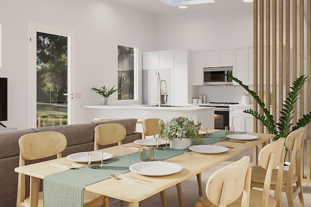 dining room featuring sink