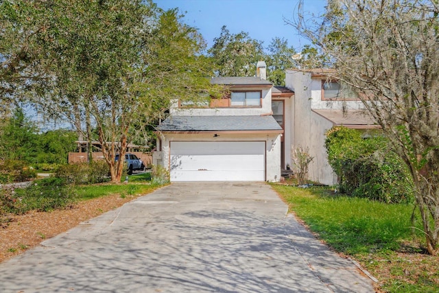 view of front of house with a garage