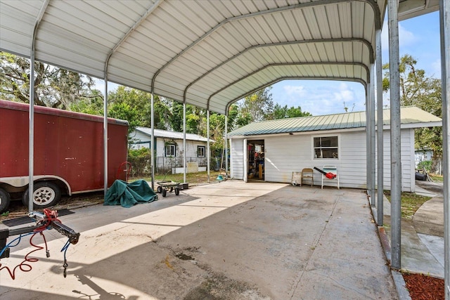 view of car parking with a carport