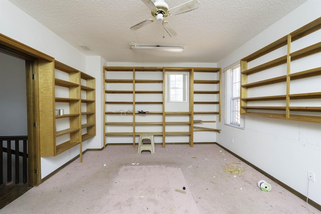 storage with ceiling fan