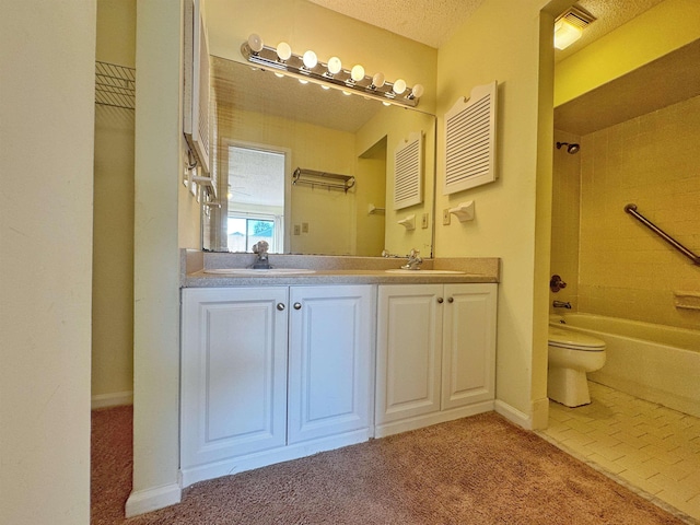 221 Mayan Ter, Saint Augustine, FL 32080 - full bath with double vanity, shower / bath combination, and a textured ceiling
