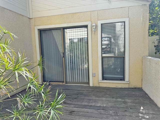 221 Mayan Ter, Saint Augustine, FL 32080 - doorway to property with stucco siding