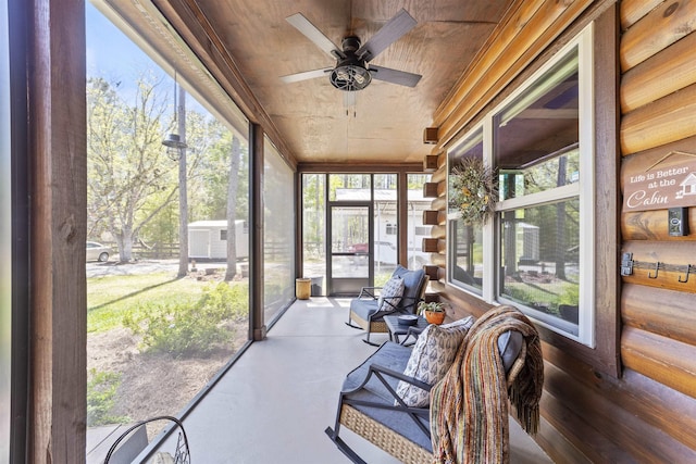 10635 Beckenger Ave, Hastings, FL 32145 - sunroom featuring ceiling fan