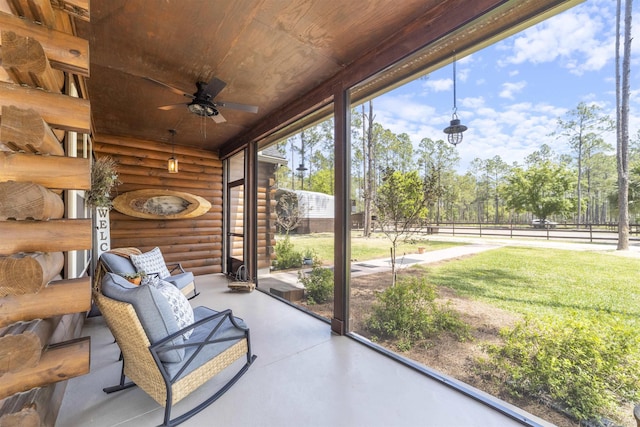 10635 Beckenger Ave, Hastings, FL 32145 - sunroom with ceiling fan