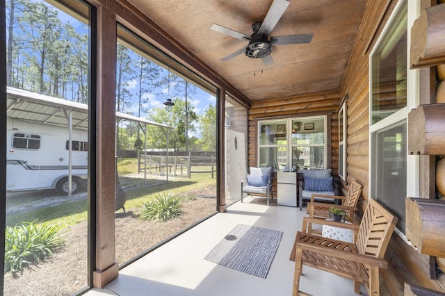 10635 Beckenger Ave, Hastings, FL 32145 - sunroom / solarium with a ceiling fan