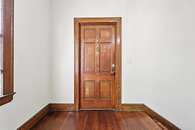 interior space featuring dark hardwood / wood-style flooring