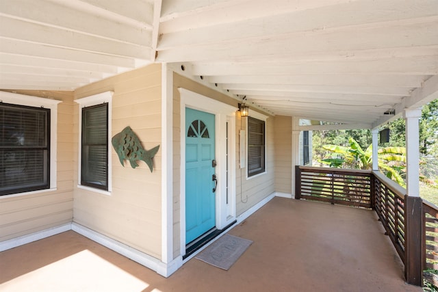 view of patio / terrace featuring covered porch