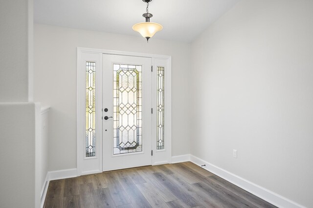 entryway featuring hardwood / wood-style flooring