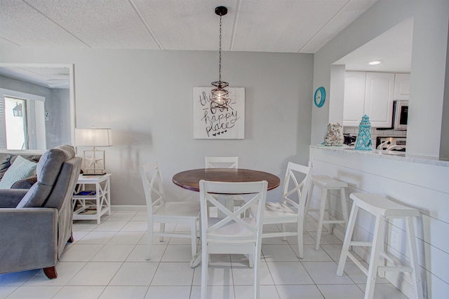 view of tiled dining area