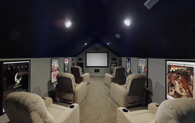 113 Holly Berry Ln, Saint Johns, FL 32259 - carpeted cinema room with vaulted ceiling