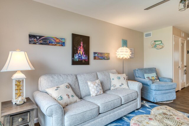 8550 S A1A Unit 323, Saint Augustine, FL 32080 - living area with wood finished floors and a ceiling fan