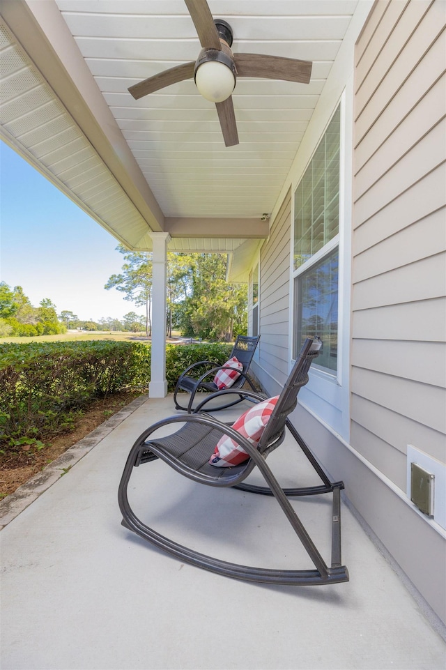 301 Graciela Cir, Saint Augustine, FL 32086 - view of patio featuring ceiling fan and covered porch