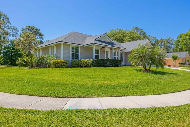 301 Graciela Cir, Saint Augustine, FL 32086 - ranch-style home featuring a front yard and ceiling fan