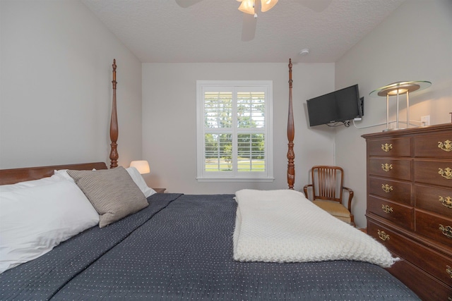 301 Graciela Cir, Saint Augustine, FL 32086 - bedroom featuring a ceiling fan and a textured ceiling