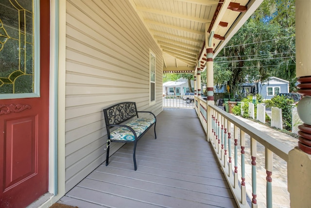 deck featuring covered porch