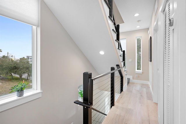 hall featuring light hardwood / wood-style flooring