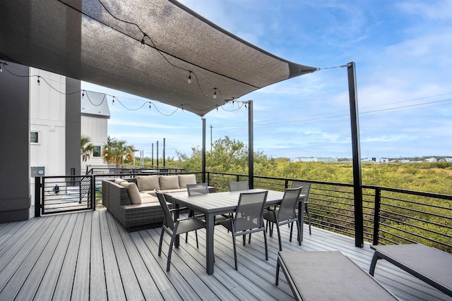 deck with an outdoor living space