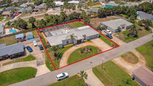 40 Sandpiper Dr, Saint Augustine, FL 32080 - aerial perspective of suburban area featuring property parcel outlined