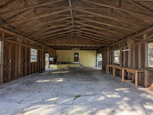 miscellaneous room with vaulted ceiling