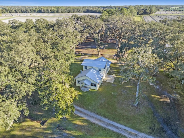 aerial view with a rural view