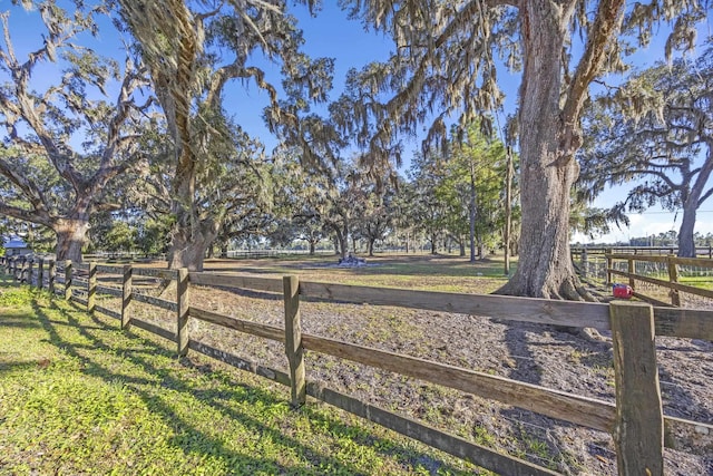 view of yard featuring a rural view