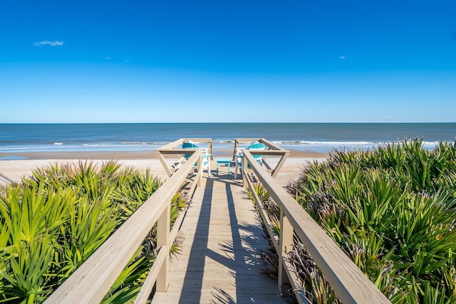 property view of water with a view of the beach