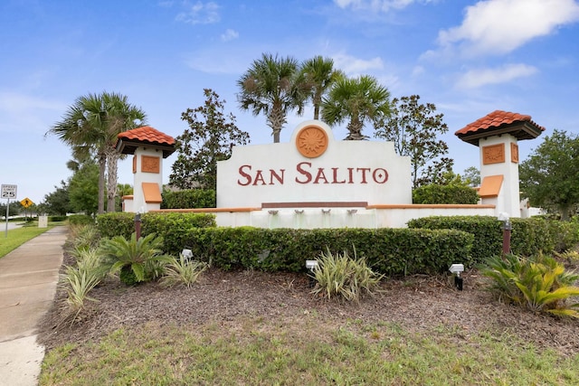 view of community sign