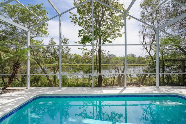 209 Lions Gate Dr, Saint Augustine, FL 32080 - outdoor pool with glass enclosure and a water view