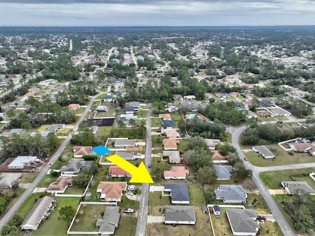 bird's eye view with a residential view