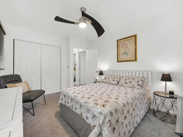 10 Seminole Dr, Saint Augustine, FL 32084 - bedroom with carpet floors, a closet, and ceiling fan