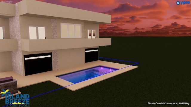 136 Lawn Ave, Saint Augustine, FL 32084 - view of swimming pool with an in-ground hot tub