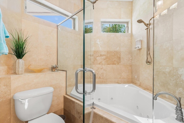 136 Lawn Ave, Saint Augustine, FL 32084 - full bathroom featuring tile walls and a combined bath / shower with jetted tub