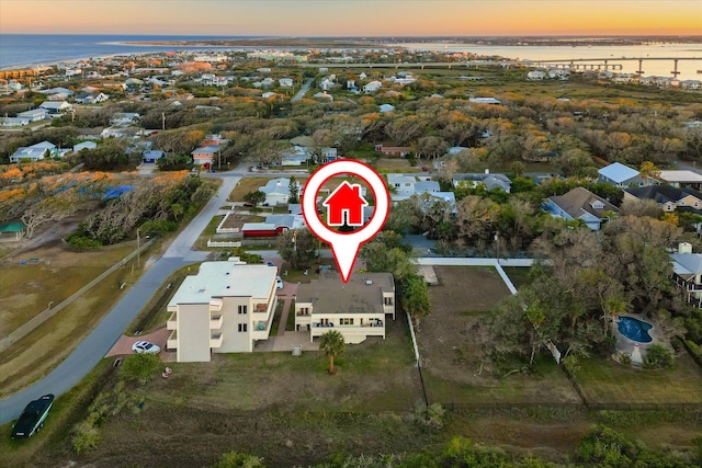 136 Lawn Ave, Saint Augustine, FL 32084 - aerial view at dusk of a water view and a residential view