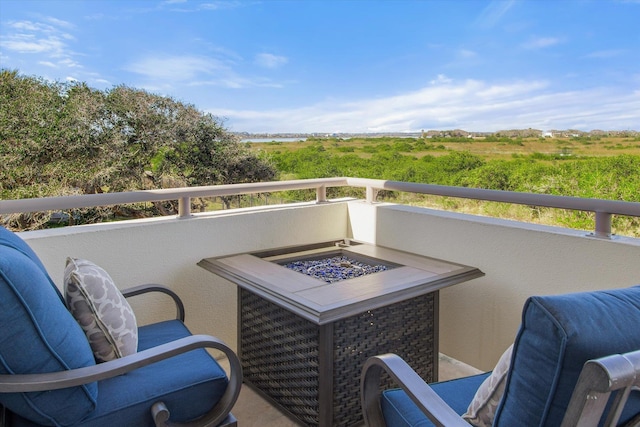 136 Lawn Ave, Saint Augustine, FL 32084 - balcony featuring a fire pit and a view of rural / pastoral area