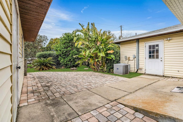 view of patio with central AC unit