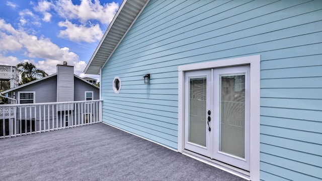 exterior space featuring french doors