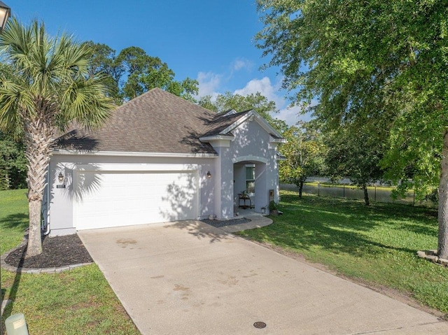 117 Mission Cove Cir, Saint Augustine, FL 32084 - view of front of home with a garage, a shingled roof, driveway, and stucco siding