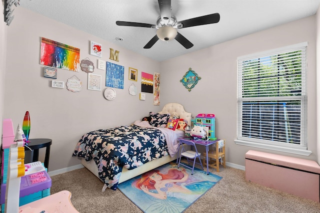 461 S Nassau St, Saint Augustine, FL 32084 - bedroom with carpet floors, baseboards, and ceiling fan