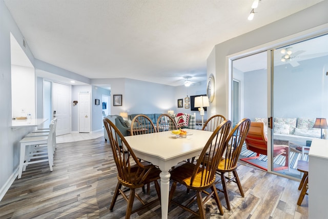 208 Augusta Cir, Saint Augustine, FL 32086 - dining area featuring light wood-type flooring and a ceiling fan