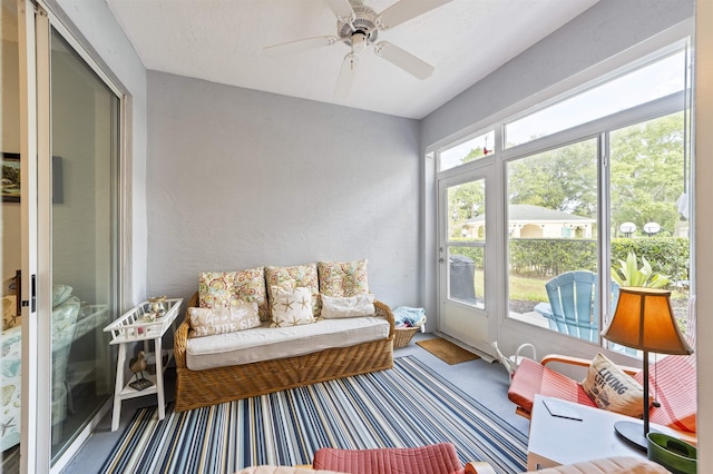 208 Augusta Cir, Saint Augustine, FL 32086 - sunroom featuring ceiling fan