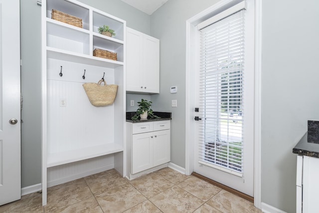 mudroom featuring light tile patterned floors