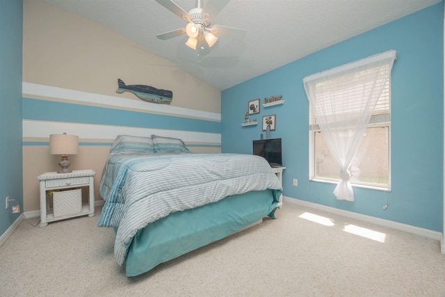 984 Windward Way, Saint Augustine, FL 32080 - carpeted bedroom with vaulted ceiling and a ceiling fan