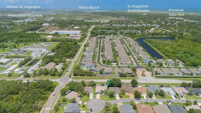 984 Windward Way, Saint Augustine, FL 32080 - aerial overview of property's location featuring a large body of water and nearby suburban area