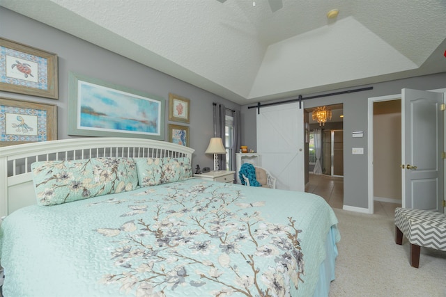 984 Windward Way, Saint Augustine, FL 32080 - carpeted bedroom featuring a barn door and ceiling fan